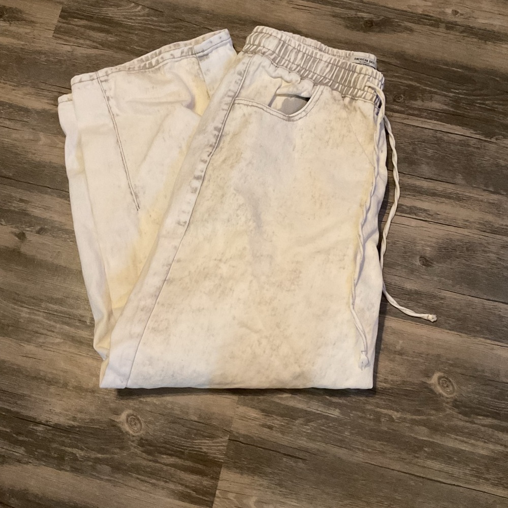 American Bazi Elastic Waist Denim Wide Leg Jeans
